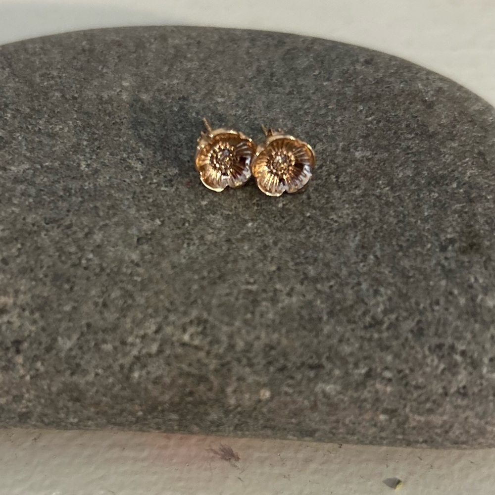 Rose Gold Flower Studs